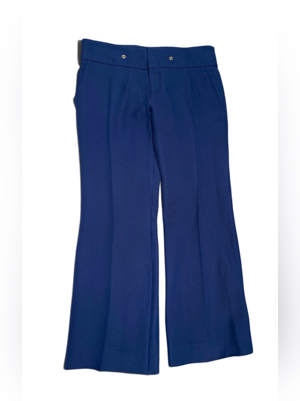 Authentic GUCCI Vintage Women’s Trousers | Size 42 | Midnight Blue | Wool/Silk